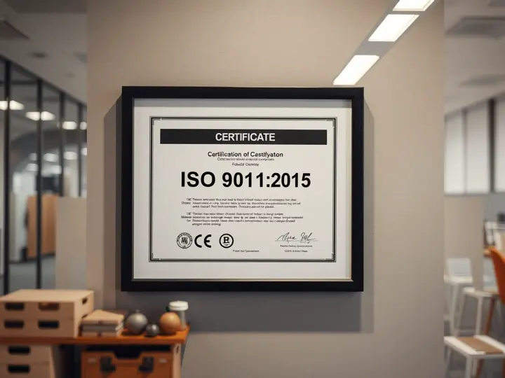 ISO 9001:2015认证证书特写