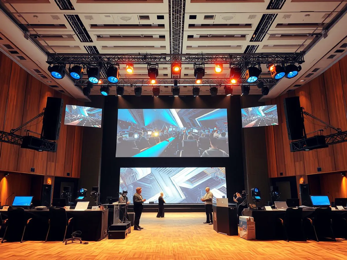 企业年会音响灯光设备布置场景